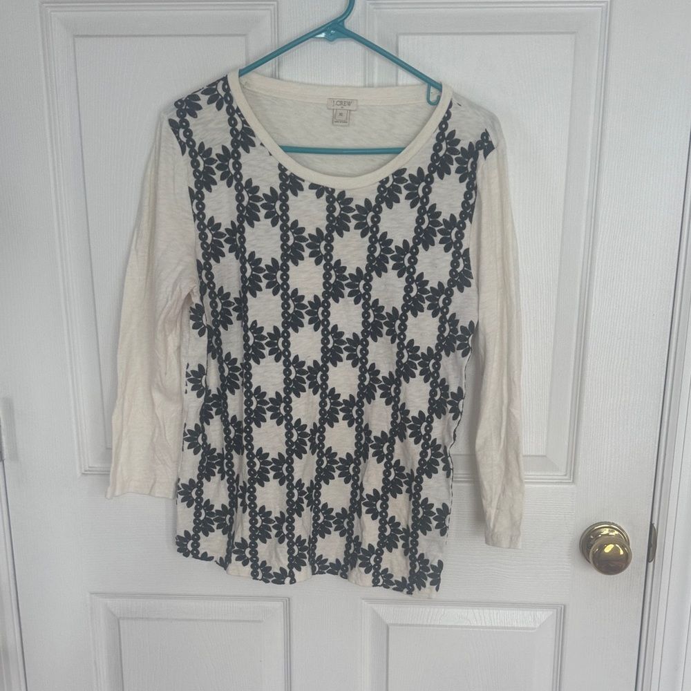 J. Crew Cream Long Sleeve Top